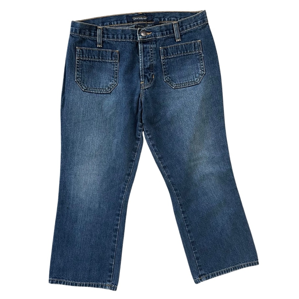 Vintage Y2K Abercrombie & Fitch Low Rise Button Fly Cropped Capri Jeans Size 4